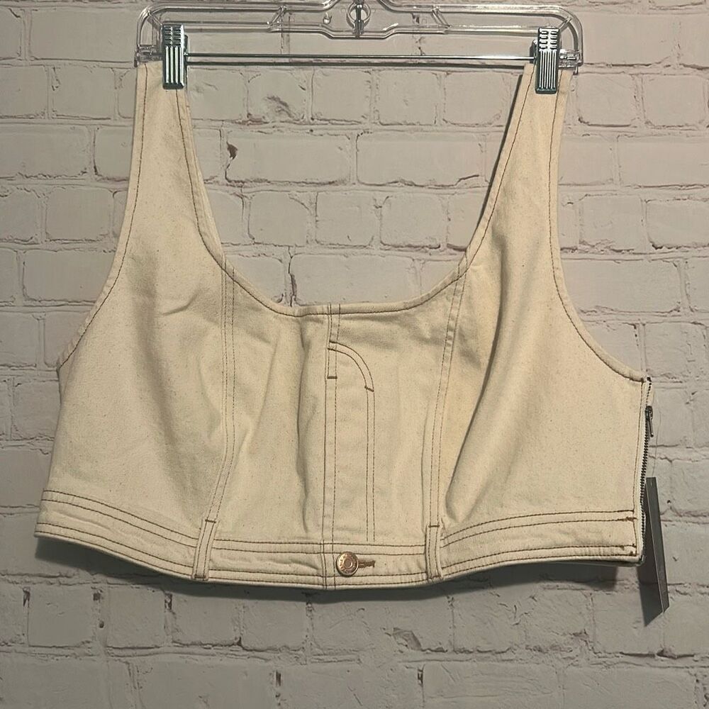 Wild Fable Cream Denim Crop Top - Size XXL - NWT